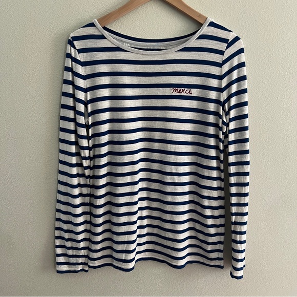 LOFT Striped Merci Long Sleeve Tee, Size L - Picture 2 of 7